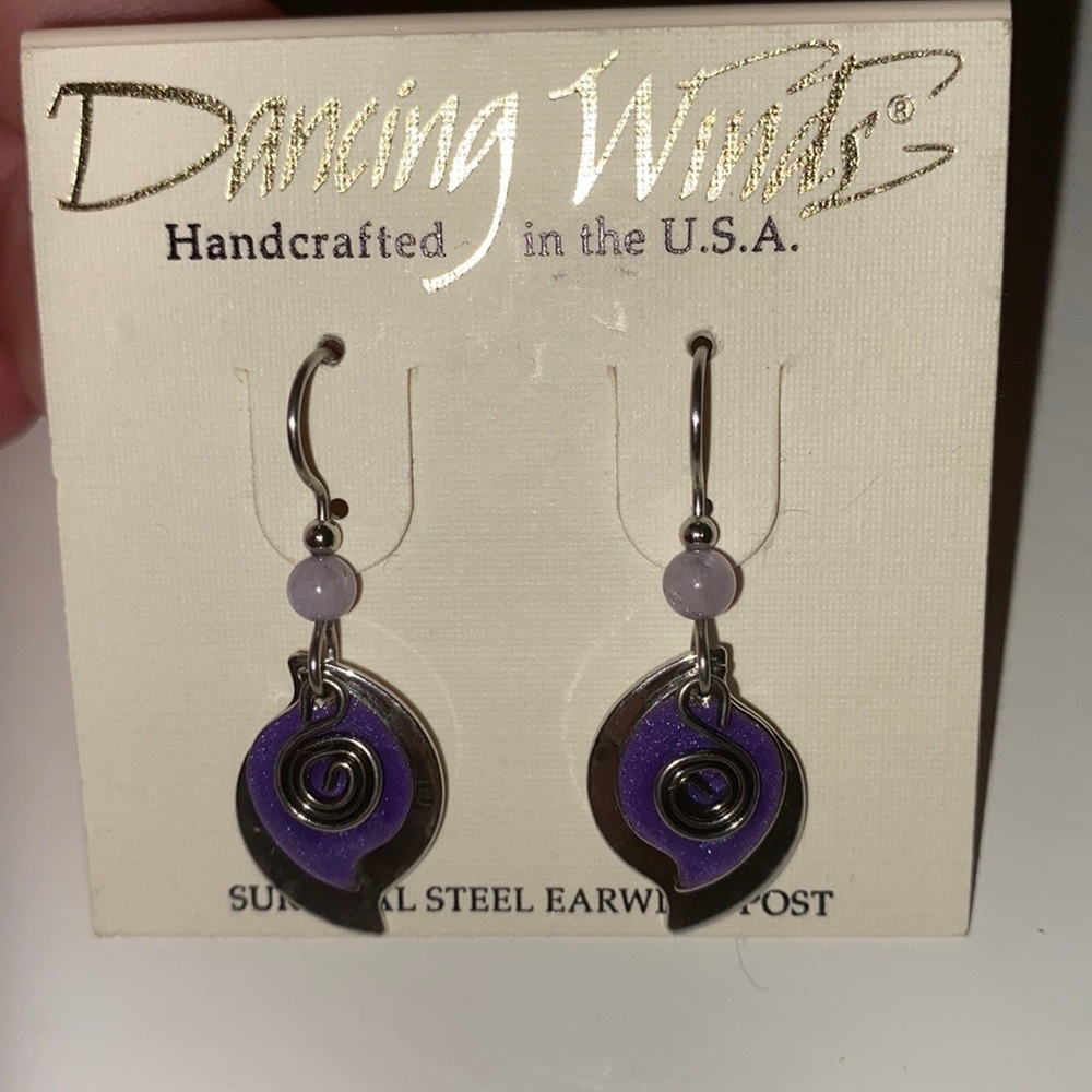 Vintage purple swirl earrings never worn